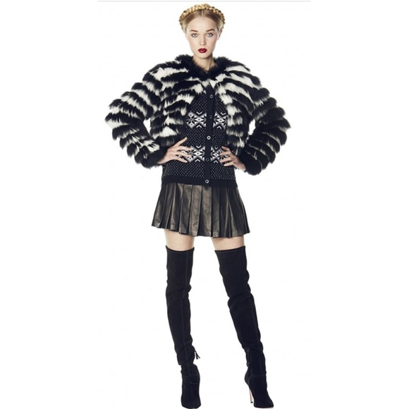 🖤NWT🖤Alice + Olivia Striped Fur Jacket - Picture 4 of 6